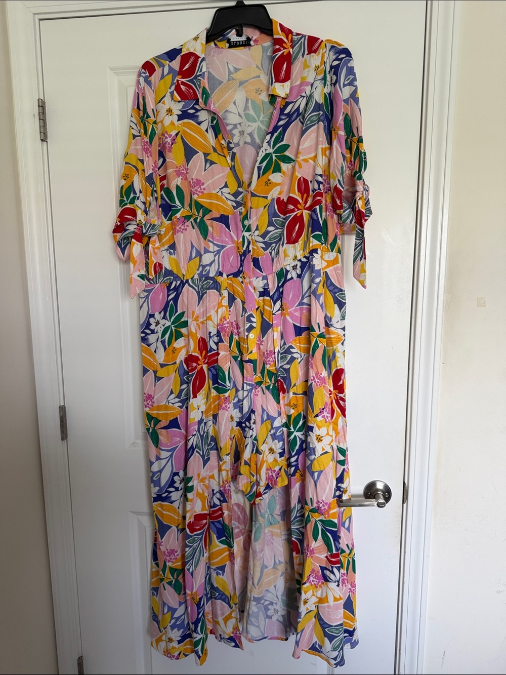 Eloquii Multicolor Floral Button-Front Maxi Dress